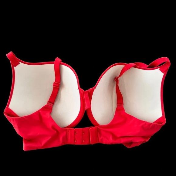 Victorias Secret 32 DD Red T Shirt Push Up Bra Full Coverage Underwire padded - Picture 2 of 4
